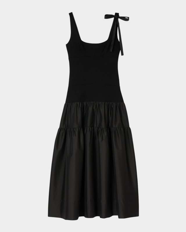 Lolie Mixed-Media Midi Dress